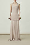 SWAYING/KNIT seamless halter neck long skirt SW24SS2L17 almond color PS68